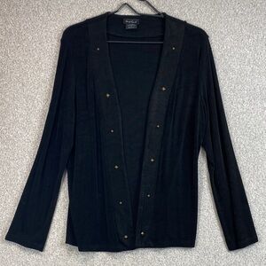 West End liquid knit blazer jacket M black stud accents western professional
